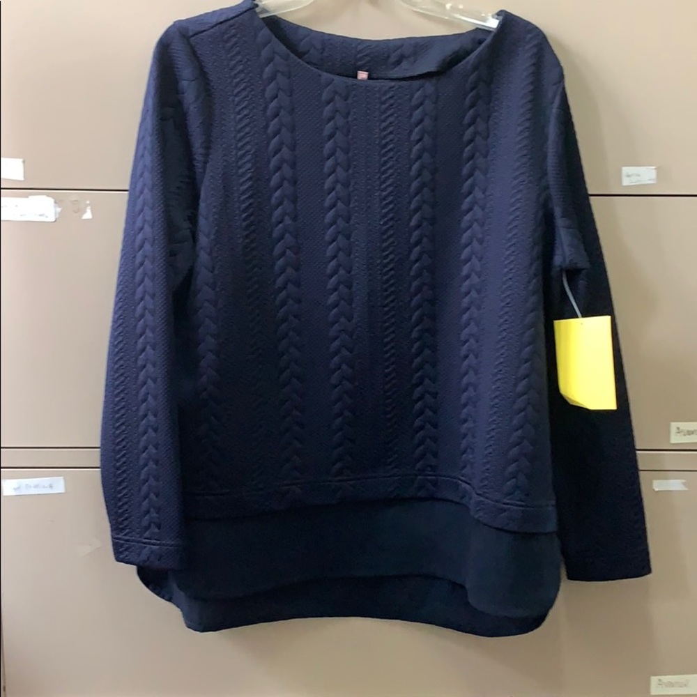 Long sleeve twofer top